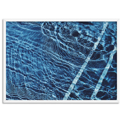 The Surface, Poolside - Art Print, Poster, Stretched Canvas, or Framed Wall Art Print, shown in a white frame