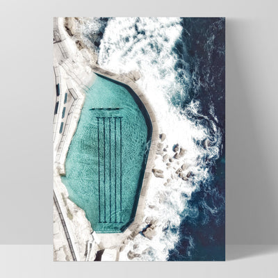 Bronte Rock Pool Aerial II - Art Print, Poster, Stretched Canvas, or Framed Wall Art Print, shown as a stretched canvas or poster without a frame