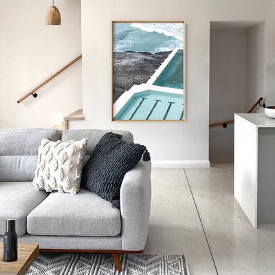 Bondi Icebergs Pool XII - Art Print, Poster, Stretched Canvas or Framed Wall Art, shown framed in a room