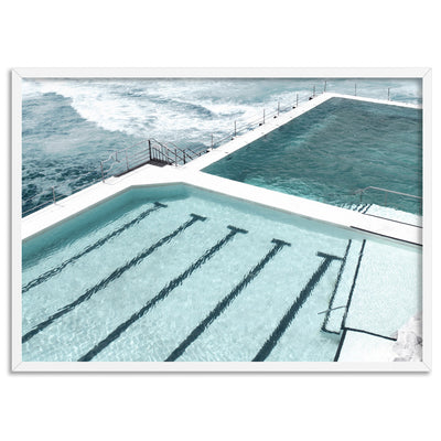 Bondi Icebergs Pool XIII - Art Print, Poster, Stretched Canvas, or Framed Wall Art Print, shown in a white frame