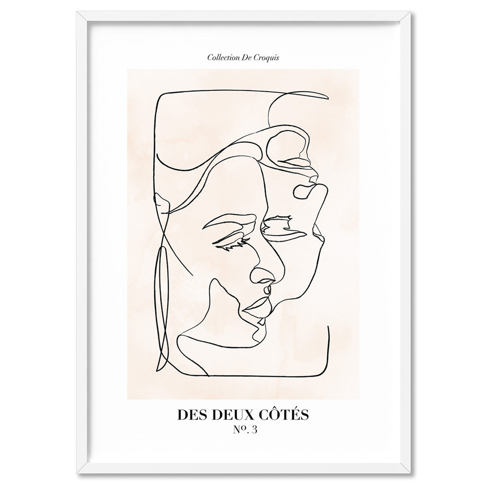 Abstract Line Art Figures III | On both sides - Art Print, Poster, Stretched Canvas, or Framed Wall Art Print, shown in a white frame
