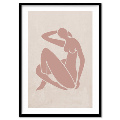 Decoupes La Figure Femme I - Art Print, Poster, Stretched Canvas, or Framed Wall Art Print, shown in a black frame