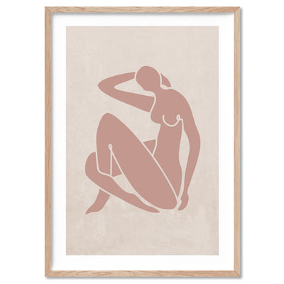 Decoupes La Figure Femme I - Art Print, Poster, Stretched Canvas, or Framed Wall Art Print, shown in a natural timber frame