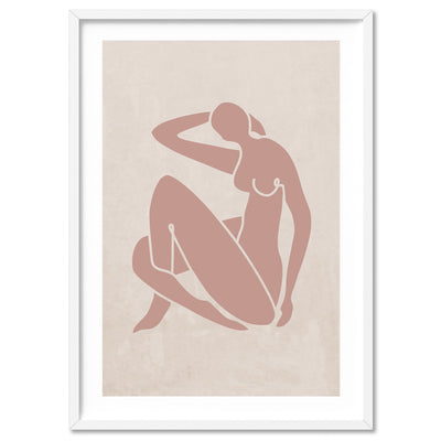 Decoupes La Figure Femme I - Art Print, Poster, Stretched Canvas, or Framed Wall Art Print, shown in a white frame