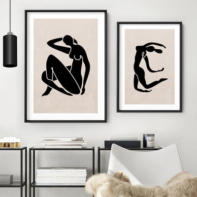Decoupes La Figure Femme III - Art Print, Poster, Stretched Canvas or Framed Wall Art, shown framed in a home interior space