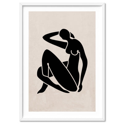 Decoupes La Figure Femme III - Art Print, Poster, Stretched Canvas, or Framed Wall Art Print, shown in a white frame