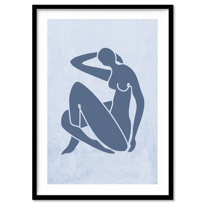 Decoupes La Figure Femme V - Art Print, Poster, Stretched Canvas, or Framed Wall Art Print, shown in a black frame