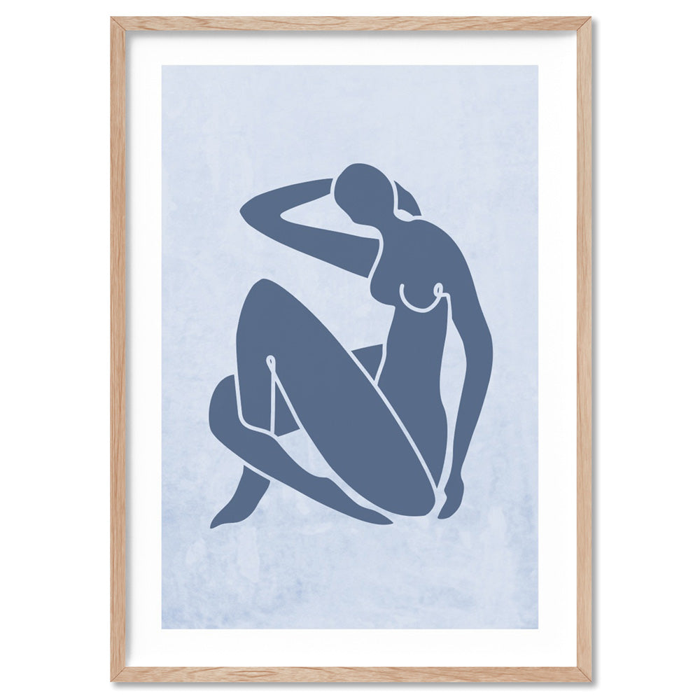 Decoupes La Figure Femme V - Art Print, Poster, Stretched Canvas, or Framed Wall Art Print, shown in a natural timber frame