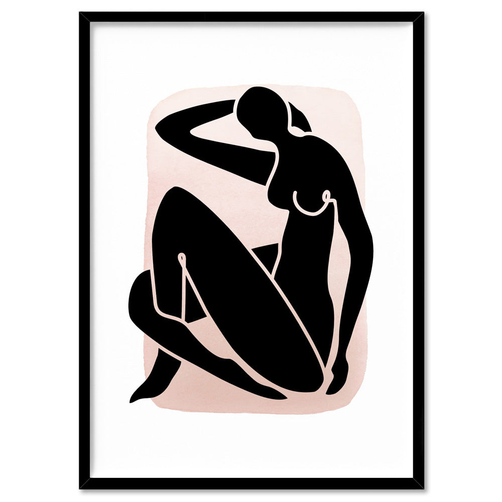 Decoupes La Figure Femme VII - Art Print, Poster, Stretched Canvas, or Framed Wall Art Print, shown in a black frame