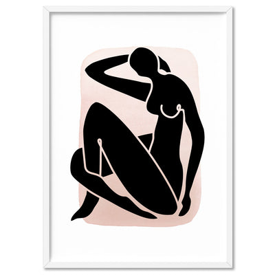 Decoupes La Figure Femme VII - Art Print, Poster, Stretched Canvas, or Framed Wall Art Print, shown in a white frame