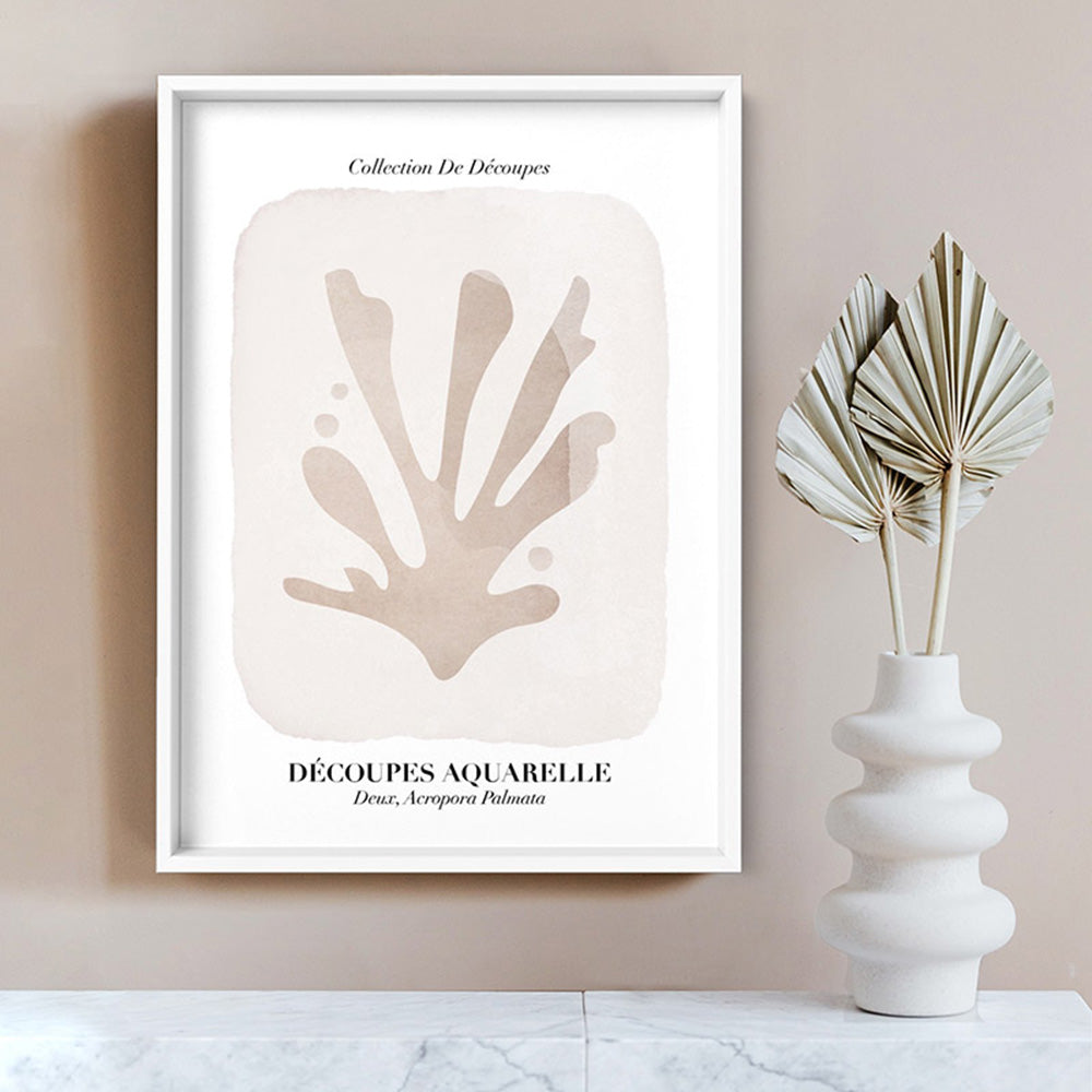Decoupes Aquarelle IV - Art Print, Poster, Stretched Canvas or Framed Wall Art, shown framed in a room
