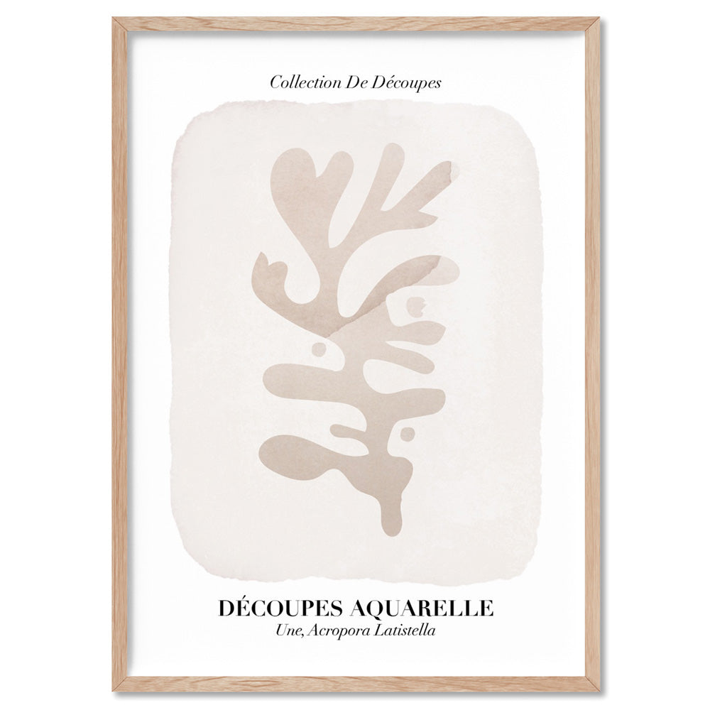Decoupes Aquarelle V - Art Print, Poster, Stretched Canvas, or Framed Wall Art Print, shown in a natural timber frame