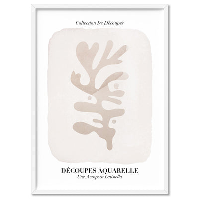 Decoupes Aquarelle V - Art Print, Poster, Stretched Canvas, or Framed Wall Art Print, shown in a white frame