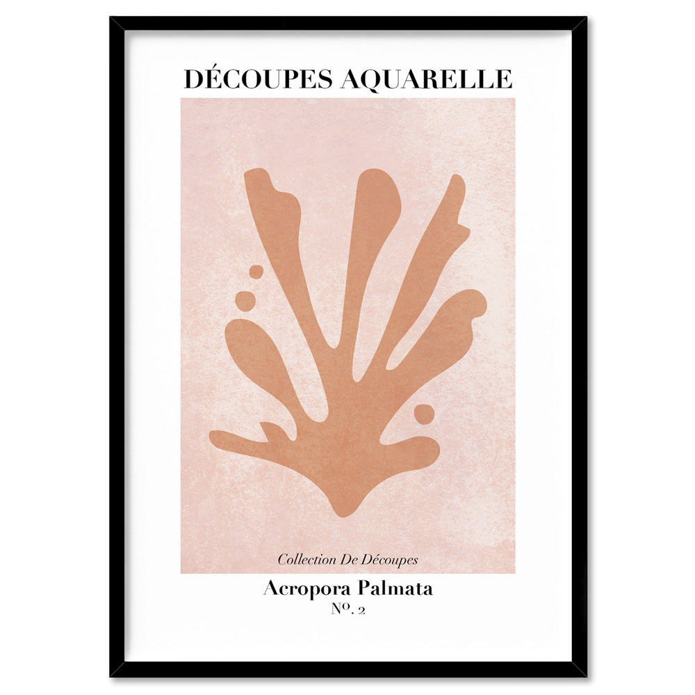 Decoupes Aquarelle VII - Art Print, Poster, Stretched Canvas, or Framed Wall Art Print, shown in a black frame