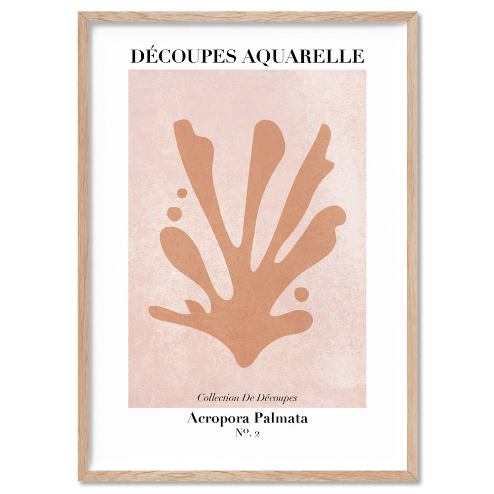 Decoupes Aquarelle VII - Art Print, Poster, Stretched Canvas, or Framed Wall Art Print, shown in a natural timber frame