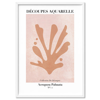 Decoupes Aquarelle VII - Art Print, Poster, Stretched Canvas, or Framed Wall Art Print, shown in a white frame