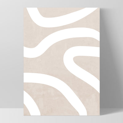 Boho Abstracts | White Lines I - Art Print, Poster, Stretched Canvas, or Framed Wall Art Print, shown as a stretched canvas or poster without a frame