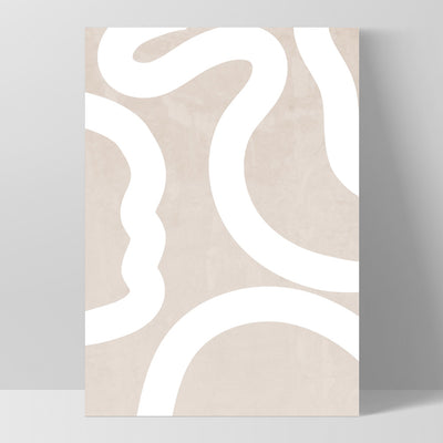 Boho Abstracts | White Lines II - Art Print, Poster, Stretched Canvas, or Framed Wall Art Print, shown as a stretched canvas or poster without a frame