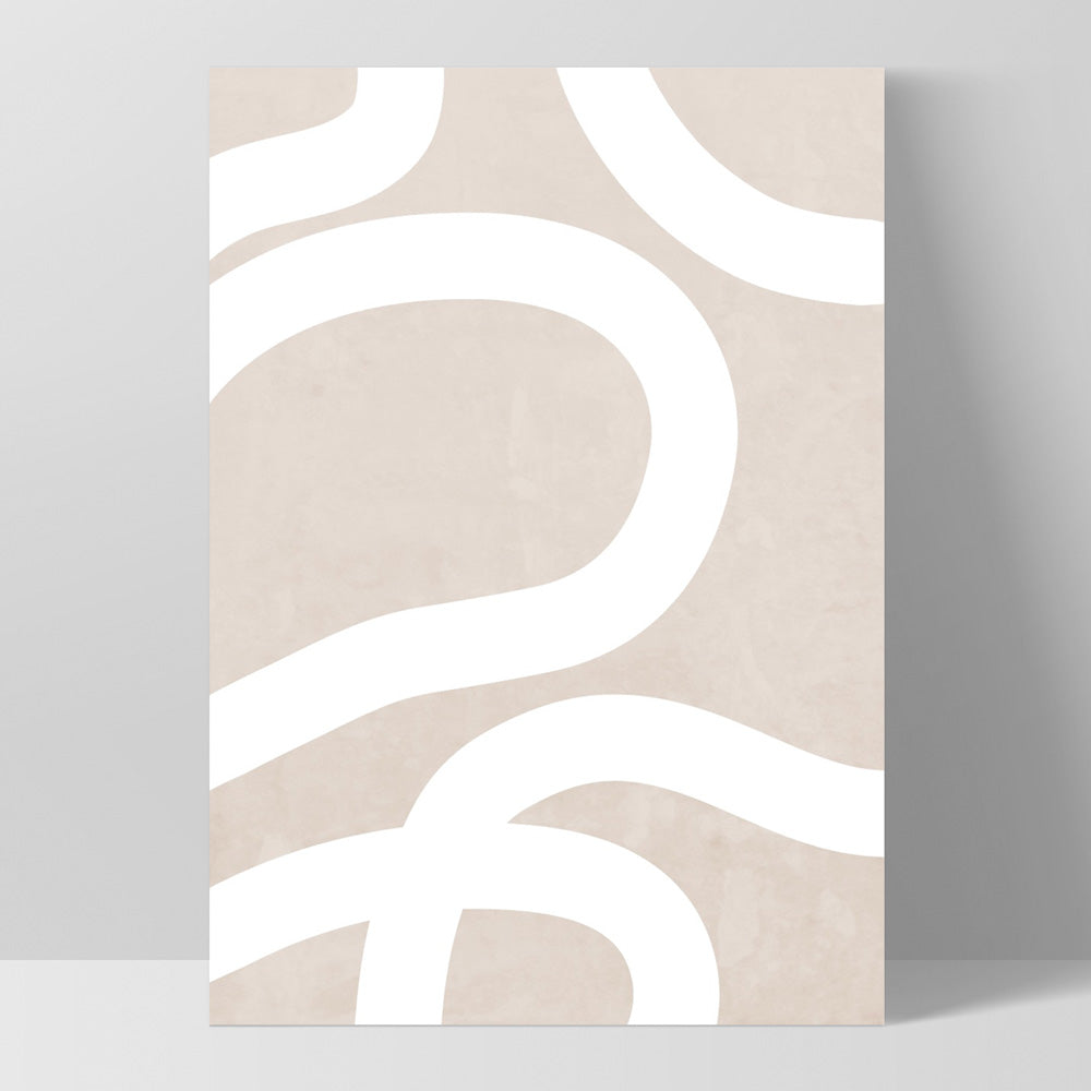 Boho Abstracts | White Lines III - Art Print, Poster, Stretched Canvas, or Framed Wall Art Print, shown as a stretched canvas or poster without a frame