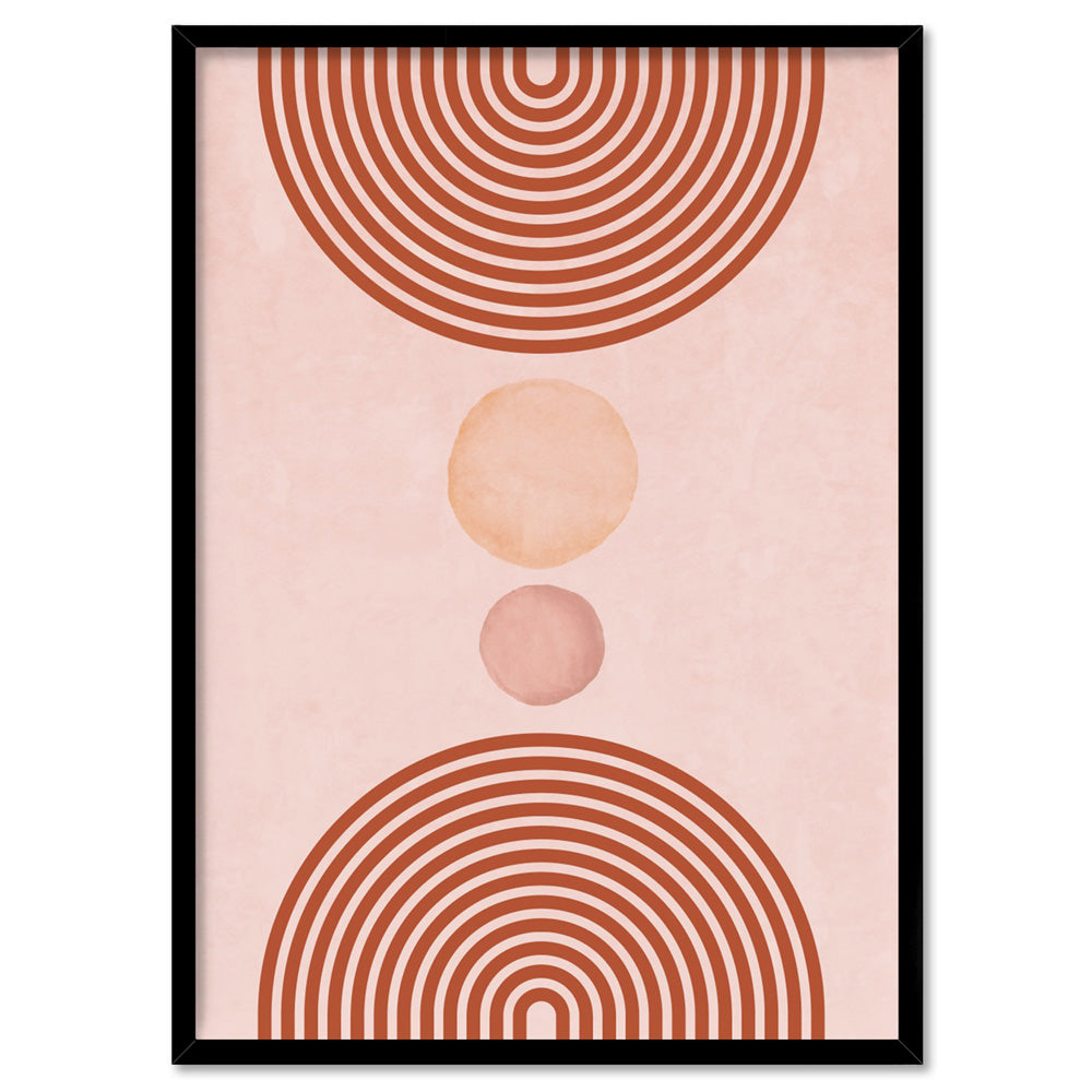 Boho Arches Abstract IV - Art Print, Poster, Stretched Canvas, or Framed Wall Art Print, shown in a black frame