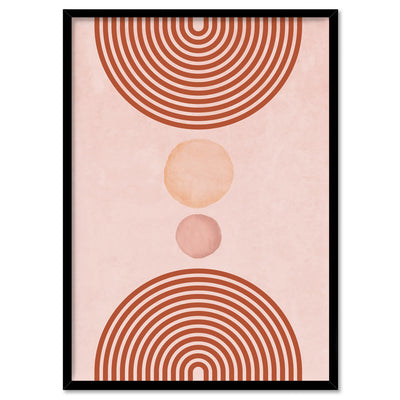 Boho Arches Abstract IV - Art Print, Poster, Stretched Canvas, or Framed Wall Art Print, shown in a black frame