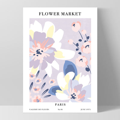 Flower Market | Paris - Art Print, Poster, Stretched Canvas, or Framed Wall Art Print, shown as a stretched canvas or poster without a frame