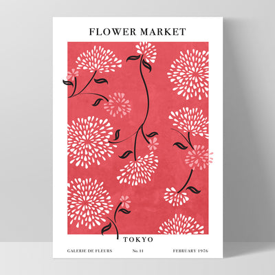 Flower Market | Tokyo - Art Print, Poster, Stretched Canvas, or Framed Wall Art Print, shown as a stretched canvas or poster without a frame
