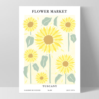 Flower Market | Tuscany - Art Print, Poster, Stretched Canvas, or Framed Wall Art Print, shown as a stretched canvas or poster without a frame
