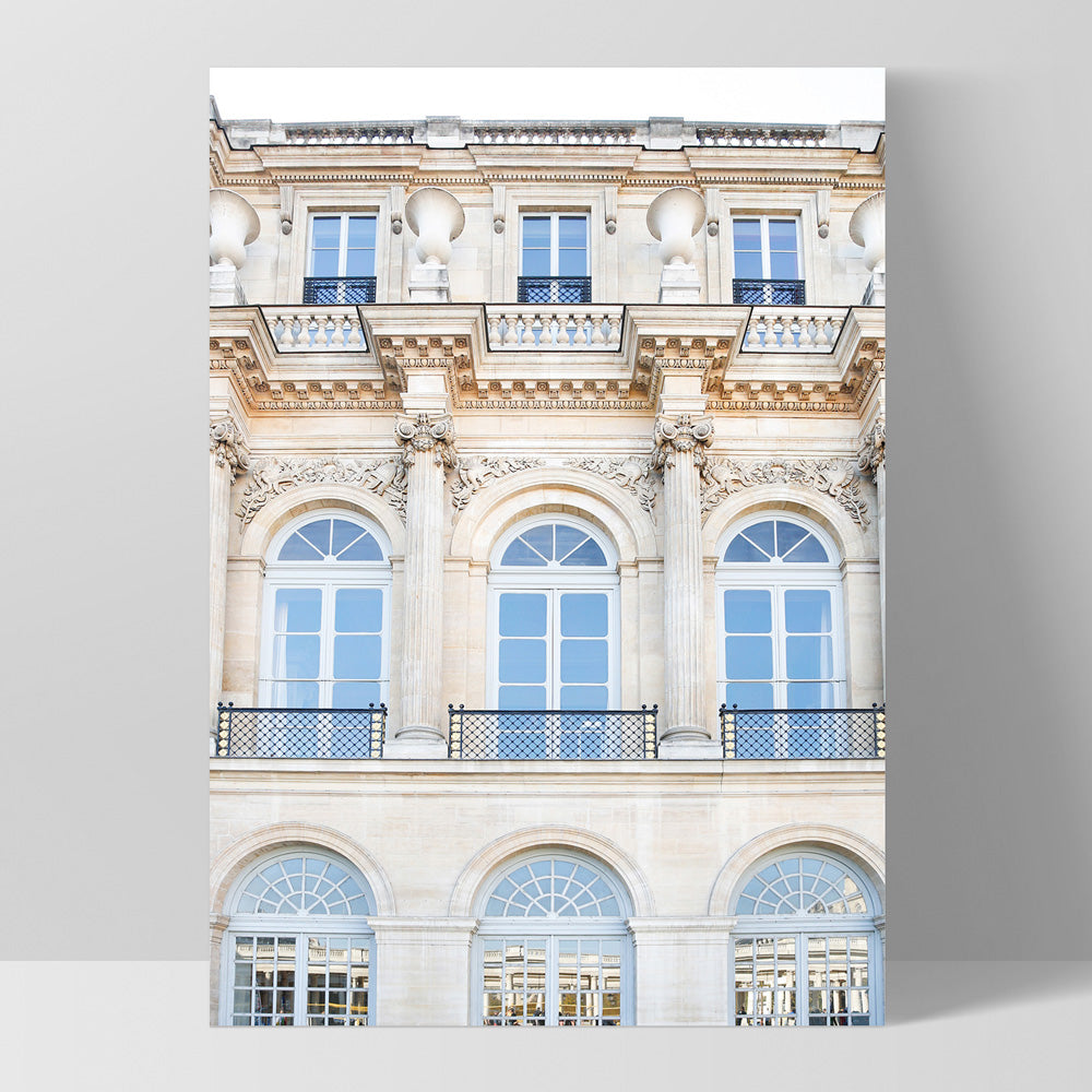 Palais Royal in Paris - Art Print by Victoria's Stories, Poster, Stretched Canvas, or Framed Wall Art Print, shown as a stretched canvas or poster without a frame