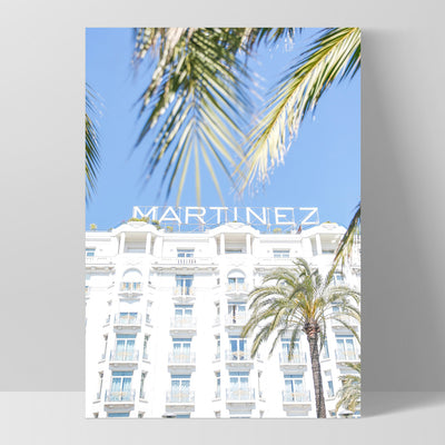 Hotel Martinez Cannes - Art Print by Victoria's Stories, Poster, Stretched Canvas, or Framed Wall Art Print, shown as a stretched canvas or poster without a frame