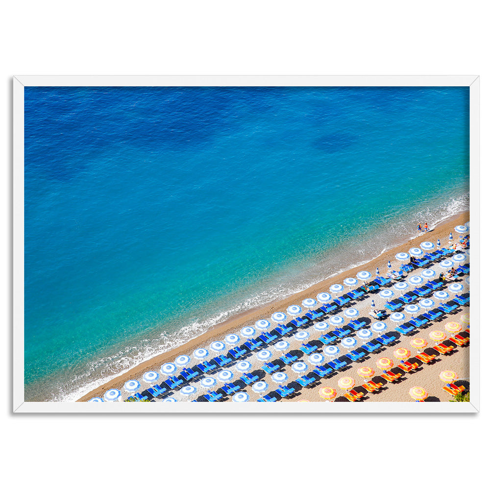 Above Prin Positano Beach & Umbrellas from Above Print. Italy Wall Art – Print and ...